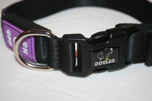 DOGLED Flashing LED Dog Collar Small Purple Fits 11.8-15.7" Neck Rechargeable - Picture 7 of 14