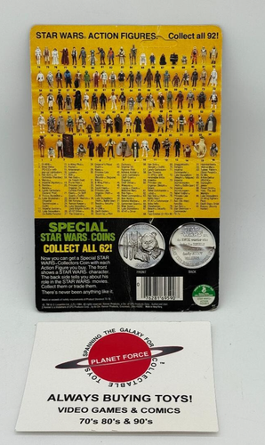 C-3PO 1985 extremidades extraíbles sin usar, en caja, de colección Star Wars POTF 92 parte posterior sin perforar NUEVO - Imagen 5 de 5