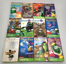 Lot of 12 VeggieTales VHS Tapes- Larry Boy Esther Lyle Dave Josh Rack Shack