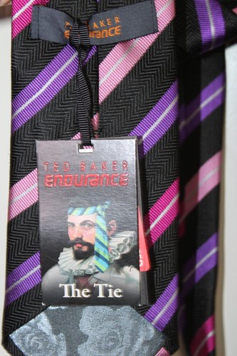 Ted Baker Endurance NWT 100% Silk Tie Diagonal Stripe Pattern 8.5 cm Width - Picture 5 of 6