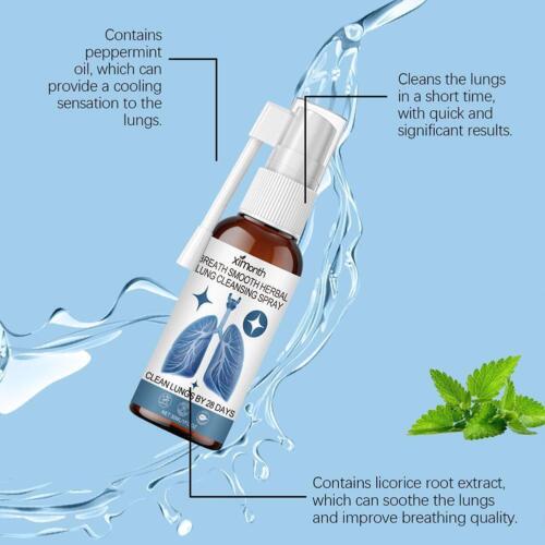 1x 30ml Breath Smooth Spray Natural Herbal Lung Cleansing Spray T4O5 - Bild 8 von 14