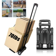 Portable Aluminum Folding Hand Truck Dolly Two-Wheel Luggage Cart Max 70lbs