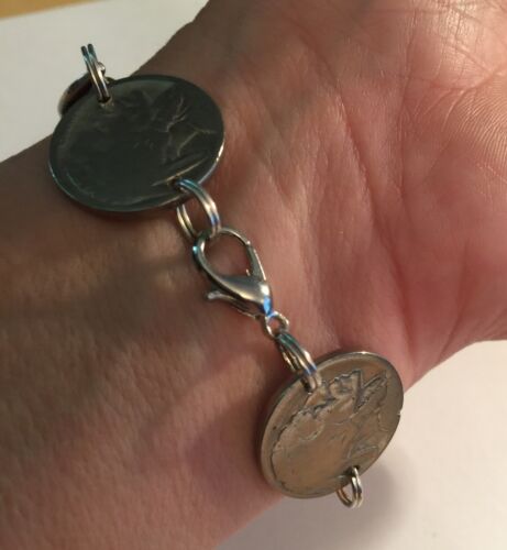 Autentico bracciale in piuma di nichel bufalo indiano sud-ovest di Cactus Mountain - Foto 3 di 9