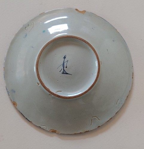 Three ancient majolica saucers. Savona (Italy). Mark of the Lantern. Late 18th c - Picture 13 of 13