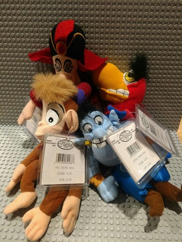 Aladdin Mini Bean Bag 8" Genie, Abu, Jafar, Iago -NWT Retired Disney Store  - Picture 3 of 5