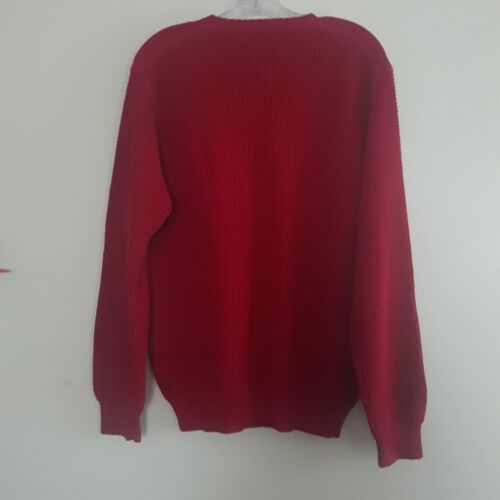 Timberland Pullover Sweater Unisex Medium Red Long Sleeve Logo - Picture 2 of 11