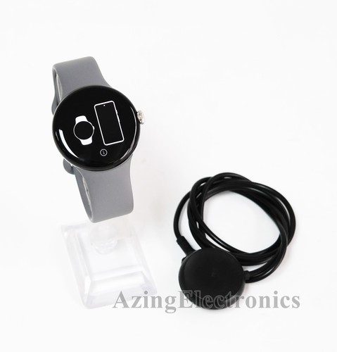 Google Pixel Watch 41mm polerowane srebrne etui z paskiem węglowym duże GA03305-US - Zdjęcie 1 z 4