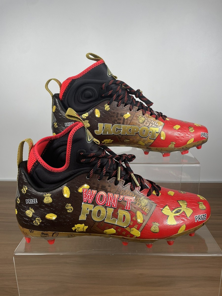 Under Armour Spotlight MC LE “Jackpot”
- Size 13 Men. Under Armour Spotlight MC LE Jackpot Black Football Cleats  main image 3