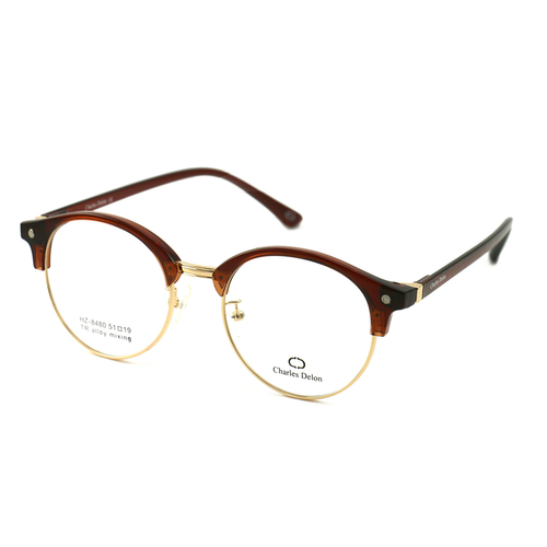 Eyeglasses Men or Womens Havana/Gold Round 51 19 141 by Charles Delon Round