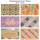 Large Embossed Coir Door Mat 45 x75cm Welcome Entrance Mat Non-Slip Dirt Trapper