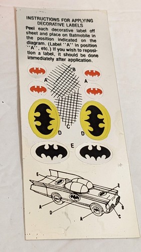 1978 Avon DC Comics Batman Batmobile Bubble Bath Full & Complete Unused w/Decals - Picture 3 of 11