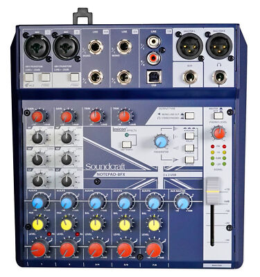 Soundcraft Notepad-8FX 8-Channel Podcast Mixer Podcasting Interface, USB+Effects