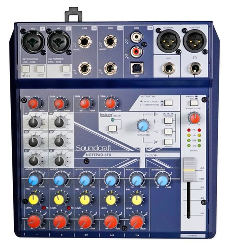 Soundcraft Notepad-8FX 8-Channel Podcast Mixer Podcasting Interface, USB+Effects - Picture 1 of 7