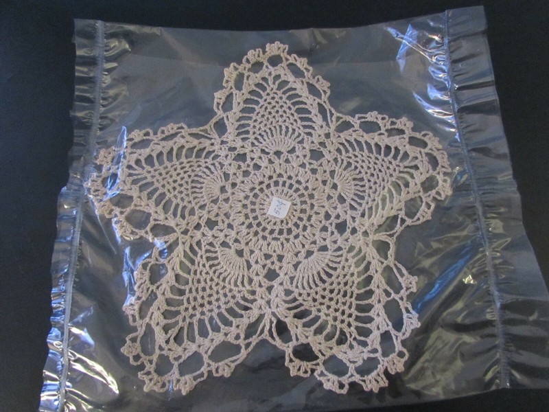Vintage Ecru Crochet Doily Star Shape 8 Inch