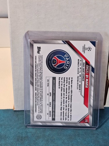 2021-22 Topps Chrome UCL - Black & White RayWave Refractor #19 Angel Di Maria - Picture 2 of 2
