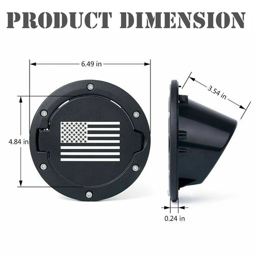 Cubierta de puerta de relleno de combustible aluminio tapa del tanque de gasolina para Jeep Wrangler JK Unlimited 07+ - Imagen 3 de 12