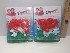 Vintage Girls Hair Barrettes Designer Collection Plastic Christmas 90s 80s