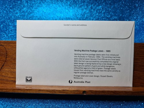 First Day Cover 📮1985 (PSE) Vending Machine Postage Labels📮CANBERRA ACT - Picture 2 of 2