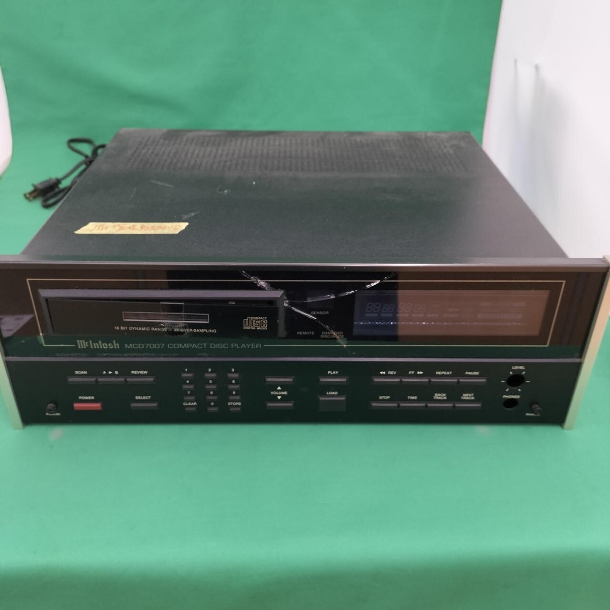 MCINTOSH Model No. MCD7007 CD player junk checked for power 