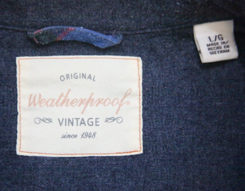 Large Weatherproof Gray Blue Cotton Poly Dress Shirt Button Up Long Sleeve P17 - Picture 4 of 5