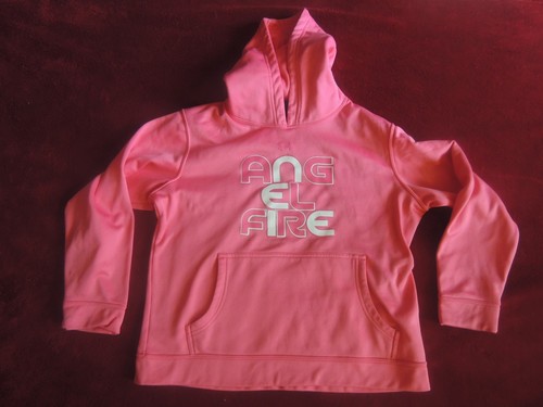 Under Armour ANGEL FIRE Resort Pink Hoodie Sweatshirt Pullover Youth M YMD Loose - Picture 1 of 6
