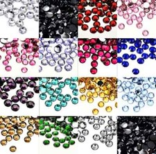 Crystal Flat Back Round ACRYLIC Rhinestone Gem 3 mm 4 mm 5 mm 6 mm 7 mm 8 mm
