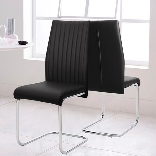Kitchen Glass Dining Table Set and 4 Chairs Faux Leather Padded Seat Bistro Cafe - Picture 22 of 43