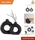Artistic 2-Piece Black Vase Set - Perfect for Dried Flowers & Pampas Grass