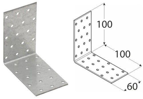 Galvanised Corner Brace 90 Degree Angle Bracket Joist Timber Mending Plates T2mm - Picture 2 of 45