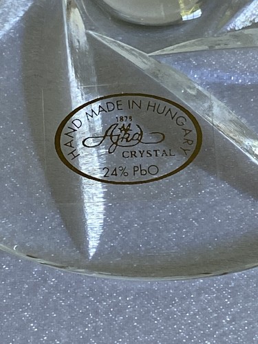 Ajka Kristall wunderschöner smaragdgrüner Wirbel geschnitten zu klarem Weinbecher, Ungarn 8,5 Zoll - Bild 6 von 9