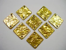 Antiqued Golden plated 2 hole hammered look drops, 8 - 22mm