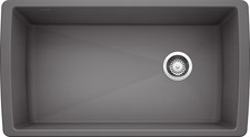 Blanco 441764 Cinder Diamond Silgranit Undermount Super Single Bowl