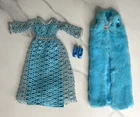 1971 Francie Twilight Twinkle Clothing Mattel #3459 Dress & Fur & Shoes