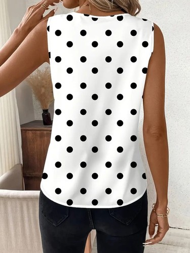 Trendy Women's Casual Vest Stylish Printed Sleeveless Top with V Neck Design - Picture 7 of 76