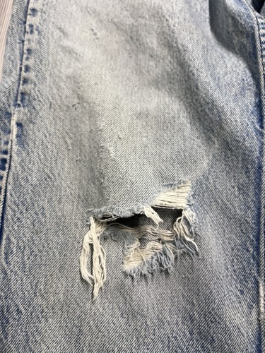 VNTG Thrashed Distressed 90s Levis USA Made 505 Denim Jeans Tag 36x36 Orange Tab - Picture 6 of 19