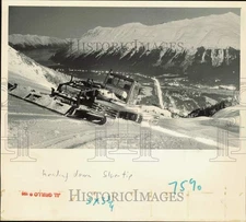 1987 Press Photo Snow plow heading down Silver Tip clearing the road - lrb30468