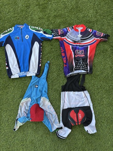 Cycling Kit Mens Large Bib Shorts and Jersey - 2sets