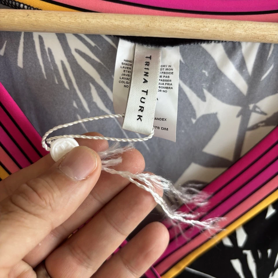 Trina Turk Womens S Lennox Swim Cover Up Beach Floral Resort Tunic Mini Dress - Image 4 of 4