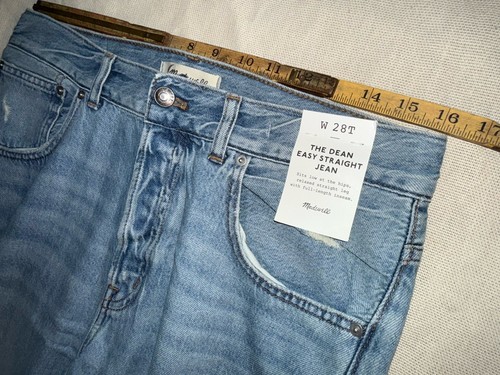 Madewell Tall Dean Straight Jeans Northridge Wash Sz 28T 28 Tall NWT Airy Denim - Picture 11 of 13