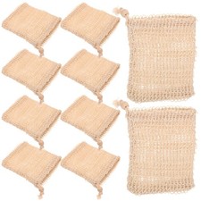 10Pcs Soft Durable Soap Storage Pouches Khaki Cotton Foaming Shower Bags