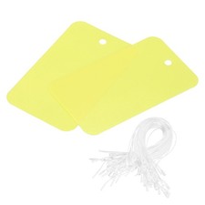 Waterproof Wires Plastic Shipping Tags,1.6x2.8 Inch Yellow 50pcs Rope