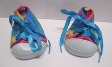 BUILD-A-BEAR RAINBOW LACE UP SNEAKERS SHOES BIN LG1