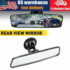 Car Truck Universal Rear View Mirror Glass Suction Cup Stick On Interior Wide US