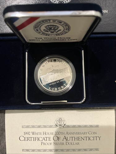 1992 White House Proof Silver Dollar - Picture 2 of 3