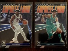 2023-24 Donruss Optic Express Lane #6 LaMelo Ball & #21 Joel Embiid Inserts