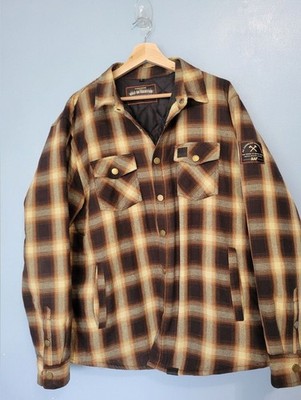 All American Roughneck Men's Plaid Work Jacket Brown & Tan L