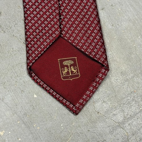 Corneliani Tie 100% Silk Made in Italy Basketweave Red Textured 3.5" - Picture 5 of 7