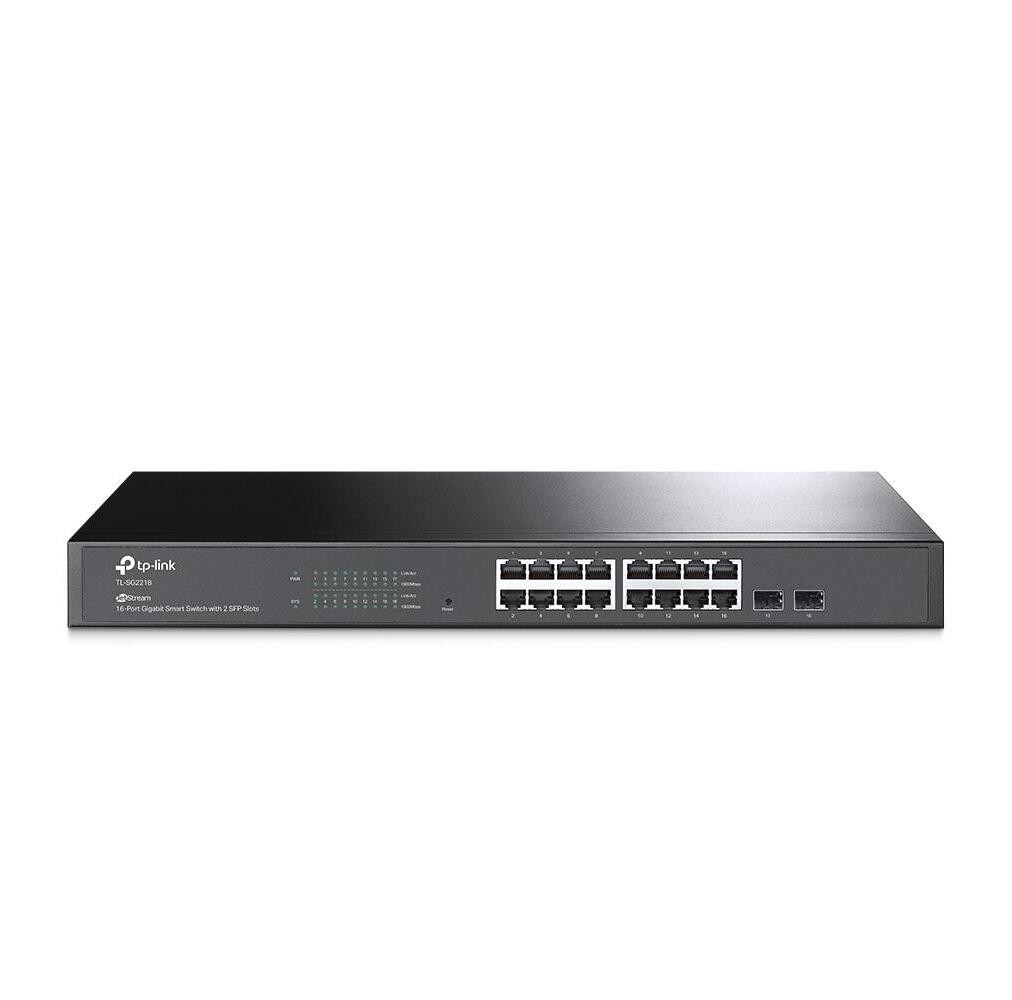 16-портовый гигабитный интеллектуальный коммутатор TP-Link JetStream TL-SG2218 с 2 разъемами SFP
