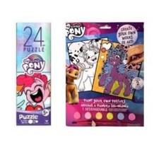 New 2pc Hasbro My Little Pony Jigsaw Puzzle  Paint Activity Set