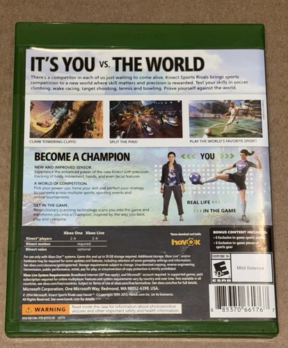 Kinect Sports Rivals Xbox One Video Game Microsoft Complete EUC - Picture 2 of 6